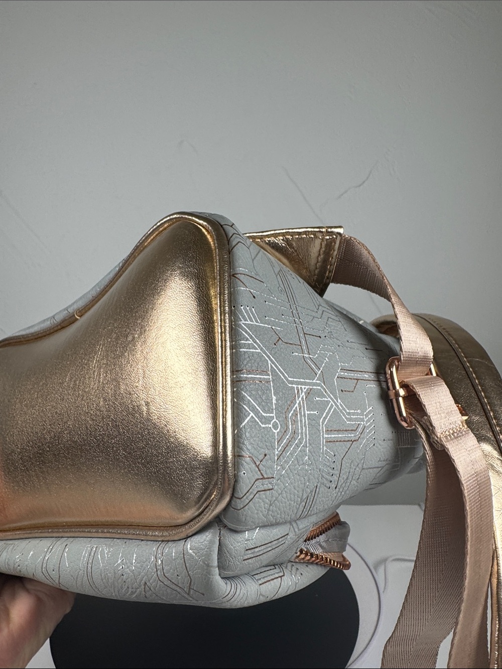 Loungefly Disney Star Wars Droid Backpack with Rose Gold Accents - Picture 12 of 13